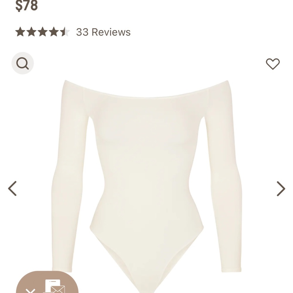 SKIMS Off-Shoulder Cream Bodysuit